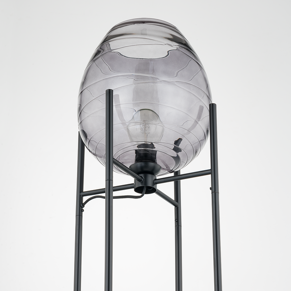 Stehleuchte Cutler - Eisen / Rauchglas - 1-flammig