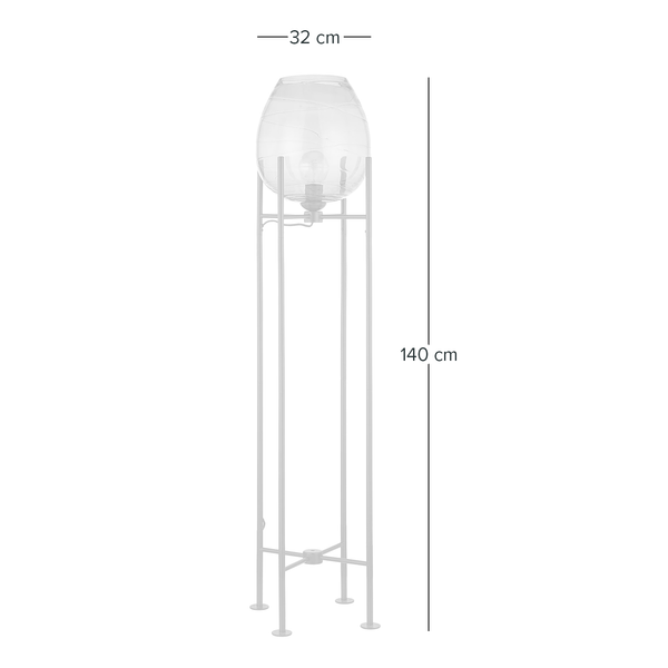 Stehleuchte Cutler - Eisen / Rauchglas - 1-flammig