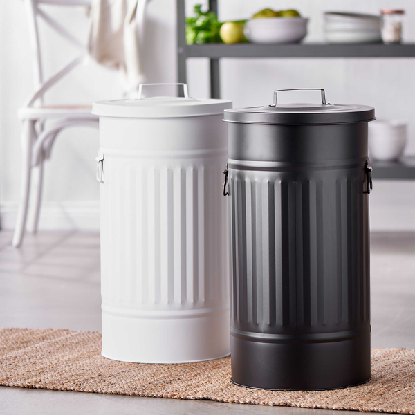 Mülltonne Oskar ZINC - Zink - Schwarz - Schwarz