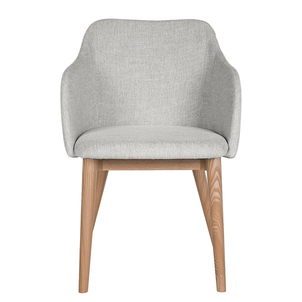 Armlehnenstuhl Corrie - Webstoff / Esche massiv - Hellgrau