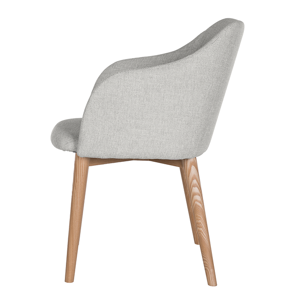Armlehnenstuhl Corrie - Webstoff / Esche massiv - Hellgrau