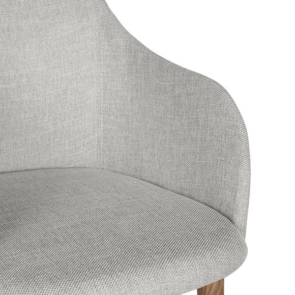 Armlehnenstuhl Corrie - Webstoff / Esche massiv - Hellgrau