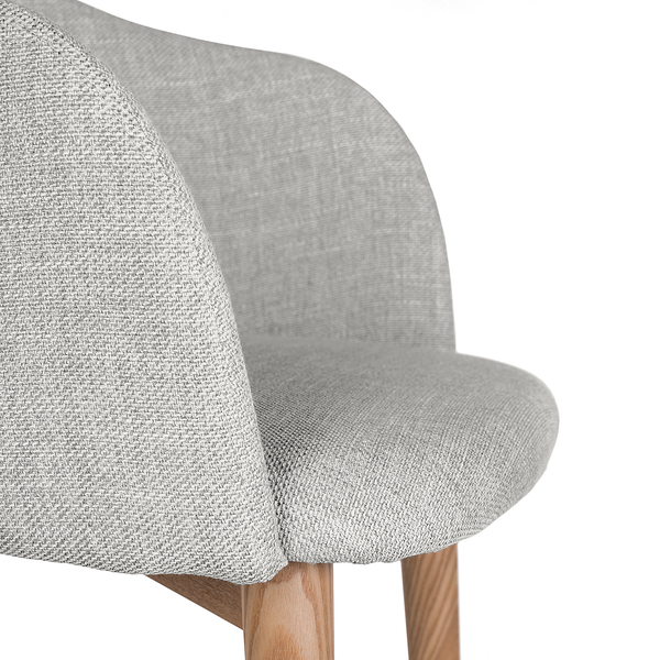 Armlehnenstuhl Corrie - Webstoff / Esche massiv - Hellgrau