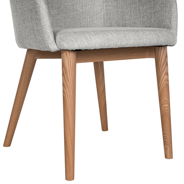 Armlehnenstuhl Corrie - Webstoff / Esche massiv - Hellgrau