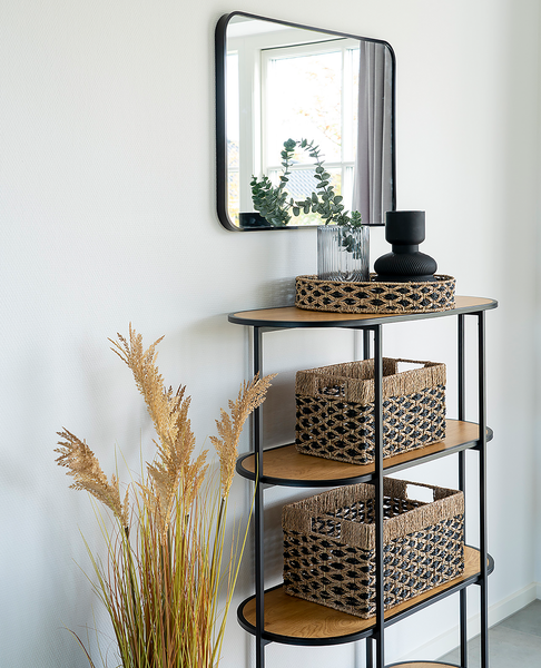 Aufbewahrungskorb Salat 2er-Set - Seegras - Braun / Schwarz