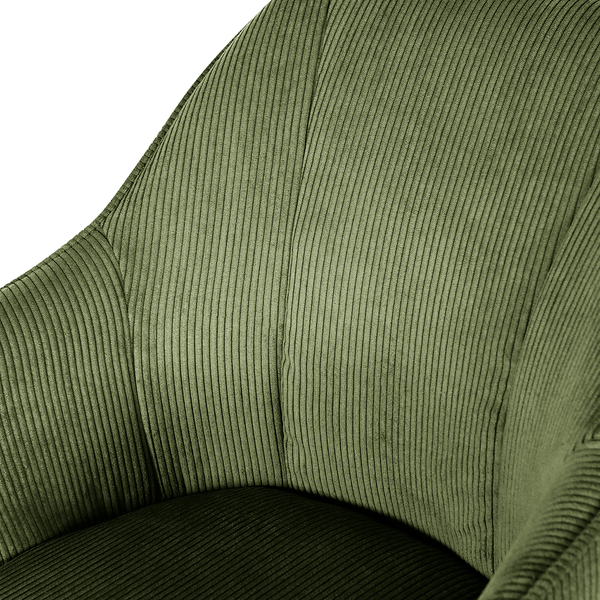 Drehbarer Armlehnenstuhl FUENTES 2er-Set - Cord - Cordstoff Caron: Antikgrün