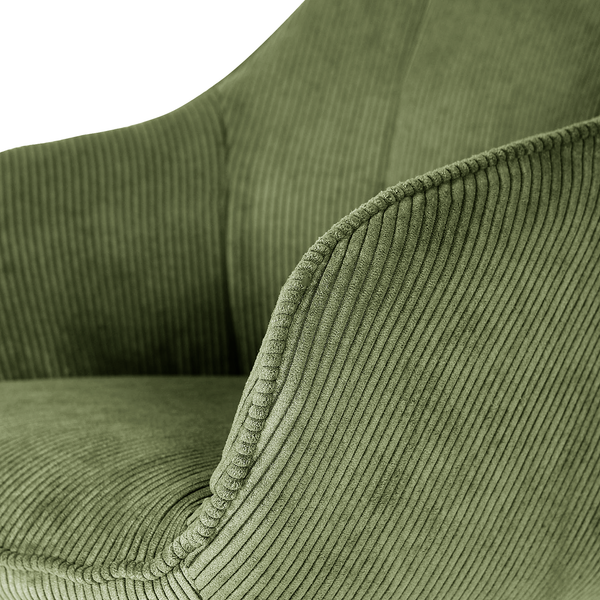 Drehbarer Armlehnenstuhl FUENTES 2er-Set - Cord - Cordstoff Caron: Antikgrün