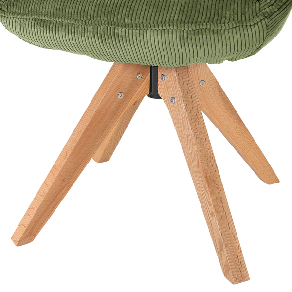 Drehbarer Armlehnenstuhl FUENTES 2er-Set - Cord - Cordstoff Caron: Antikgrün