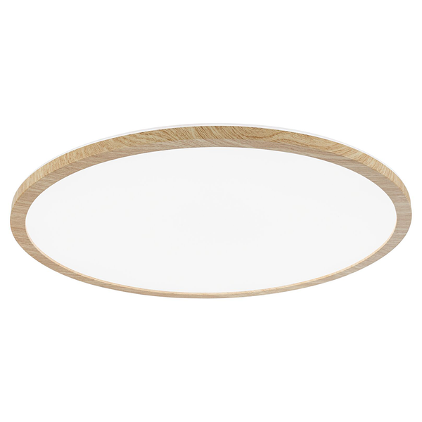 LED-Deckenleuchte Atria Shine Rund Oak - Kunststoff / Eiche Optik - Braun - 1-flammig - Durchmesser: 42 cm - Universalweiß