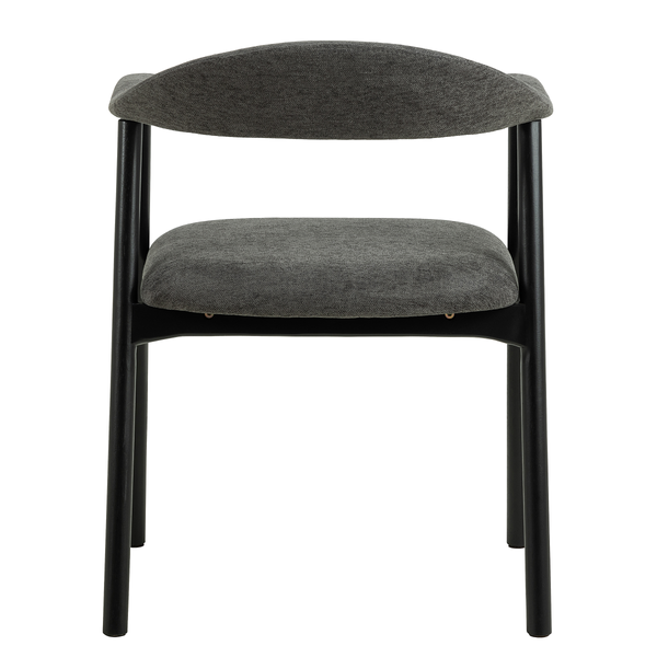 Armlehnenstuhl MESITA 2er-Set - Webstoff Aphra: Dunkelgrau - Schwarz