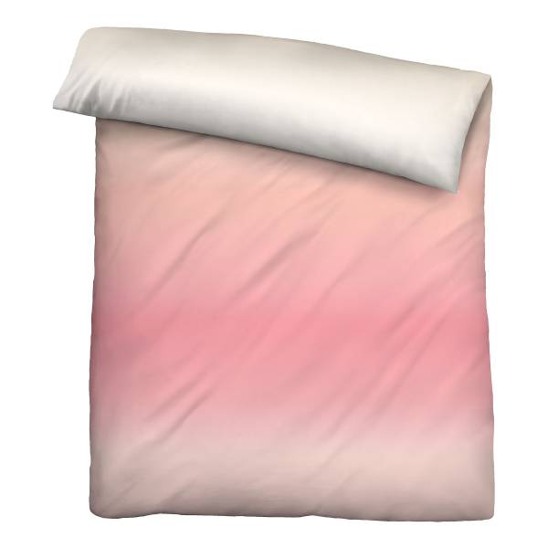 Seersucker-Bettwäsche Farbverlauf - Baumwolle - Koralle - 135 x 200 cm + Kissen 80 x 80 cm