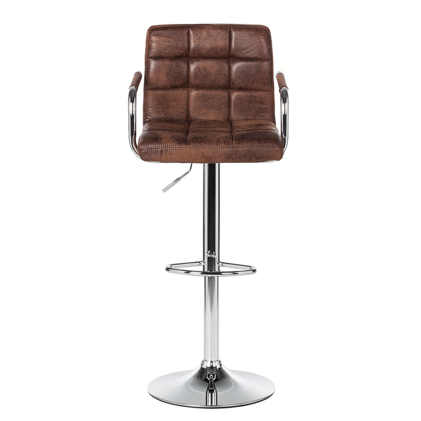 Barstuhl Fitzgerald - Antikbraun / Chrom - Einzelstuhl