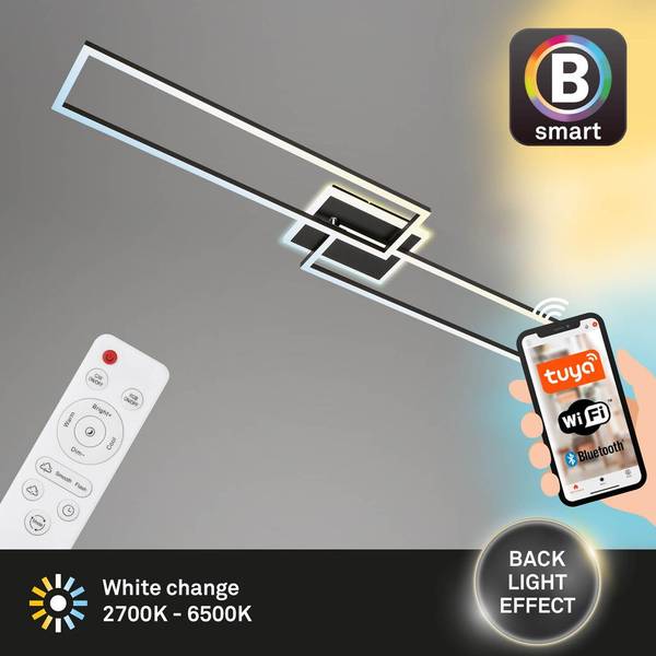 LED-Deckenleuchte Frame S III - Polycarbonat / Eisen - 1-flammig - Schwarz