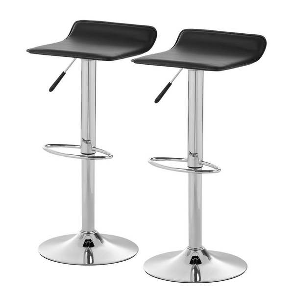 Barhocker Soraia (2er-Set) - Kunstleder - Schwarz / Chrom