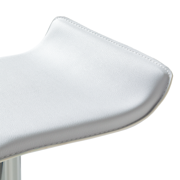 Barhocker Soraia (2er-Set) - Kunstleder - Weiß / Chrom