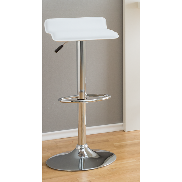 Barhocker Soraia (2er-Set) - Kunstleder - Weiß / Chrom