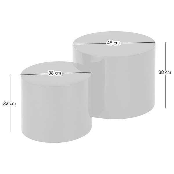 Beistelltisch Circle (2er-Set) - Hochglanz Schwarz