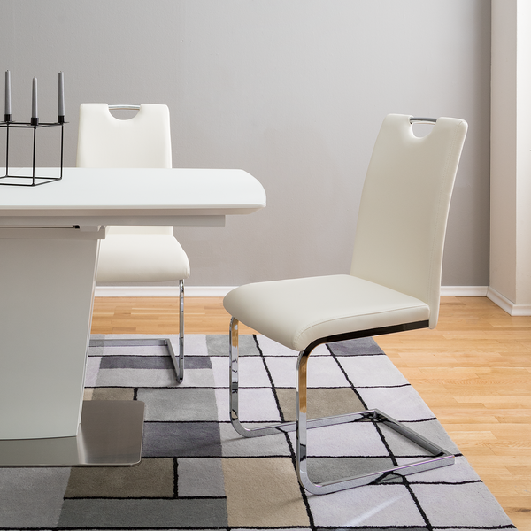 Freischwinger Pasala - Kunstleder - Weiß - 2er Set