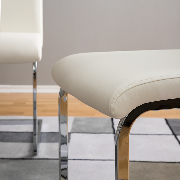 Freischwinger Pasala - Kunstleder - Weiß - 2er Set