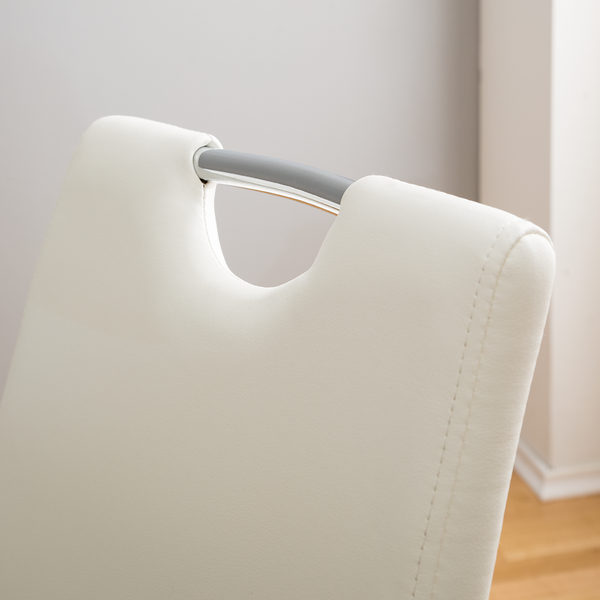 Freischwinger Pasala - Kunstleder - Weiß - 2er Set