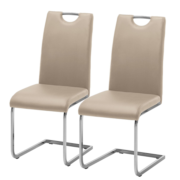 Freischwinger Pasala - Kunstleder - Cappuccino - 2er Set