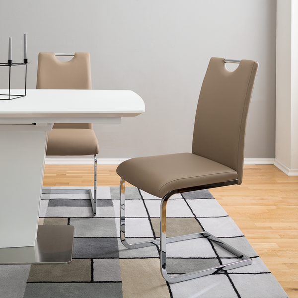 Freischwinger Pasala - Kunstleder - Cappuccino - 2er Set