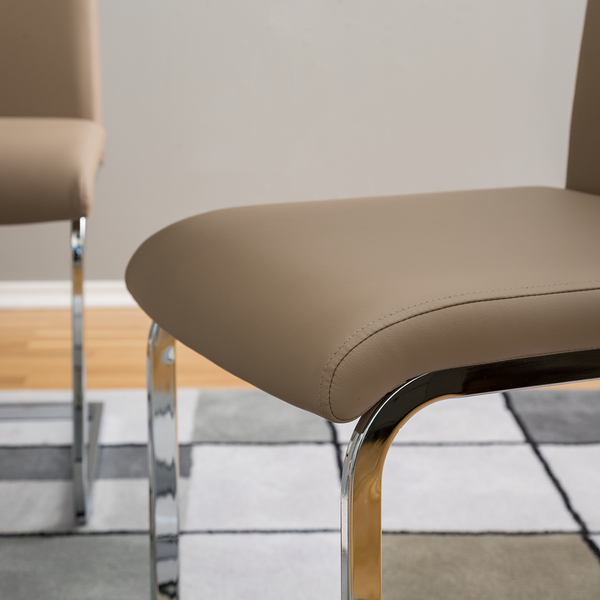 Freischwinger Pasala - Kunstleder - Cappuccino - 2er Set