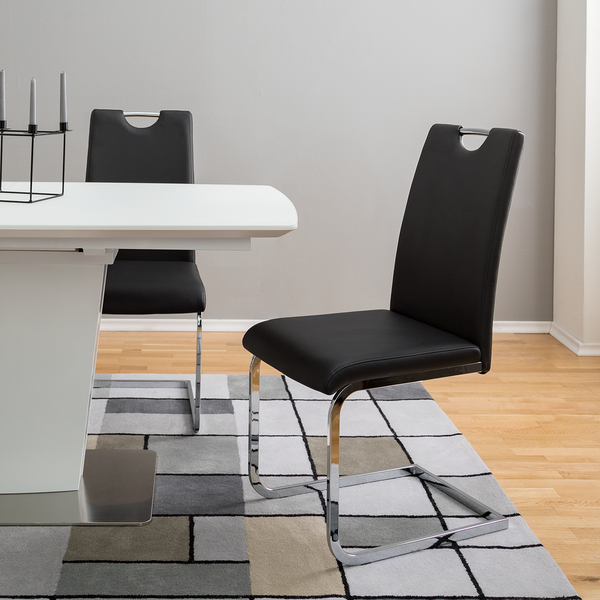 Freischwinger Pasala - Kunstleder - Schwarz - 2er Set