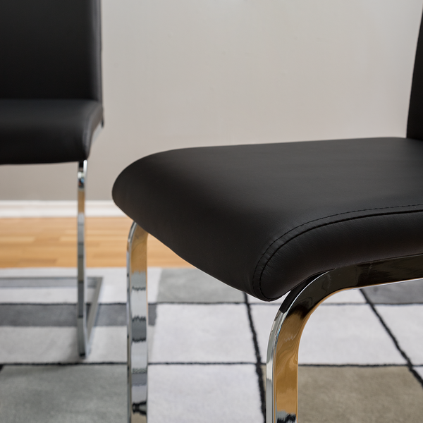 Freischwinger Pasala - Kunstleder - Schwarz - 2er Set