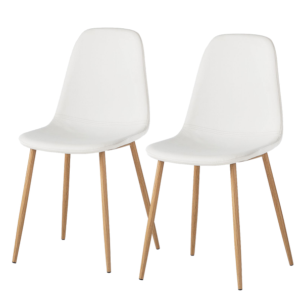 Polsterstuhl Iskmo - Kunstleder - Weiß - 2er Set
