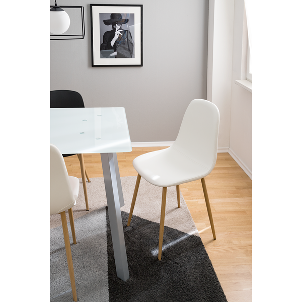 Polsterstuhl Iskmo - Kunstleder - Weiß - 2er Set