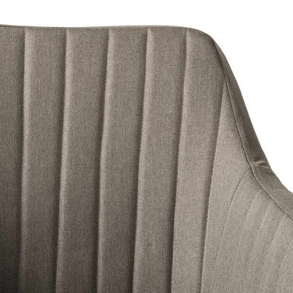 Armlehnenstuhl Leedy - Webstoff / Eiche massiv - Webstoff Zea: Beige - Einzelstuhl