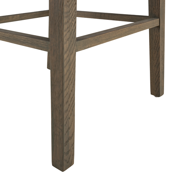 Barstuhl Nola Webstoff - Webstoff / Eiche massiv - Dunkelgrau / Eiche Dunkel