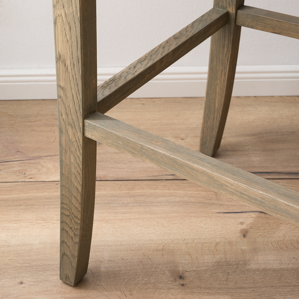 Barstuhl Nola Webstoff - Webstoff / Eiche massiv - Dunkelgrau / Eiche Dunkel