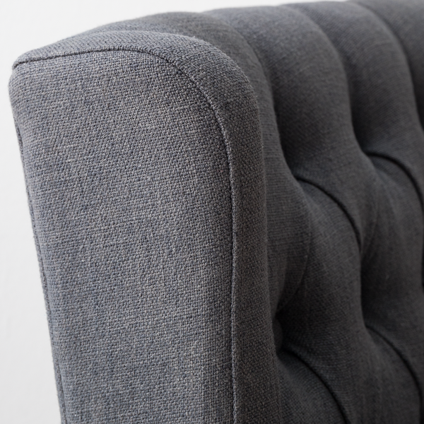 Barstuhl Nola Webstoff - Webstoff / Eiche massiv - Dunkelgrau / Eiche Dunkel