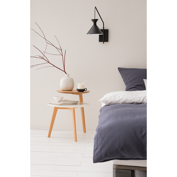 Beistelltisch Wolka - Eiche teilmassiv - Eiche / Weiß