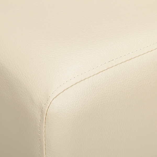Barhocker Delia - Akazie massiv - Kunstleder Creme/Akazie massiv
