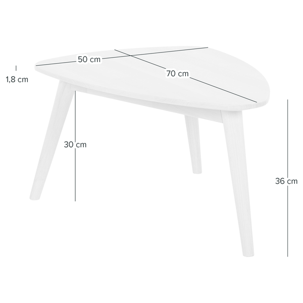 Massiver Couchtisch FINSBY - Buche massiv - Buche Weißöl - 70 x 50 cm