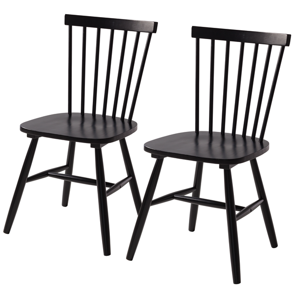 Esszimmerstuhl Jalenas (2er-Set) - Birke massiv - Schwarz