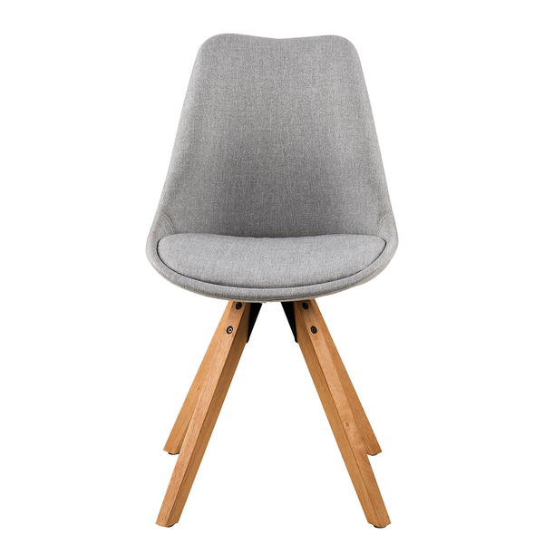 Polsterstuhl ALEDAS - Webstoff Cors: Granit - Braun - 2er Set