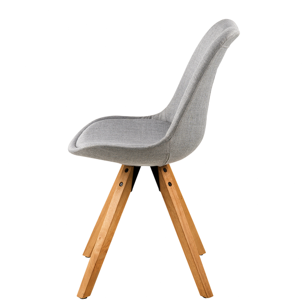 Polsterstuhl ALEDAS - Webstoff Cors: Granit - Braun - 2er Set