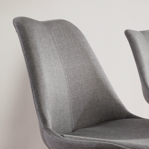 Polsterstuhl ALEDAS - Webstoff Cors: Granit - Braun - 2er Set