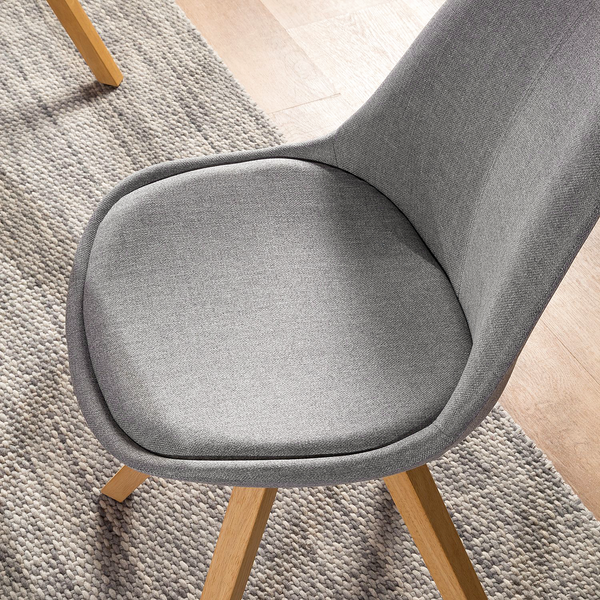 Polsterstuhl ALEDAS - Webstoff Cors: Granit - Braun - 2er Set