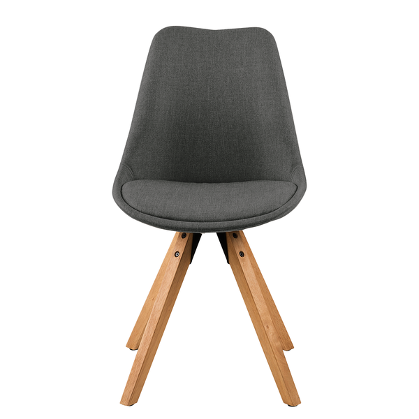 Polsterstuhl ALEDAS - Webstoff Cors: Dunkelgrau - Braun - 2er Set