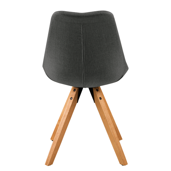 Polsterstuhl ALEDAS - Webstoff Cors: Dunkelgrau - Braun - 2er Set