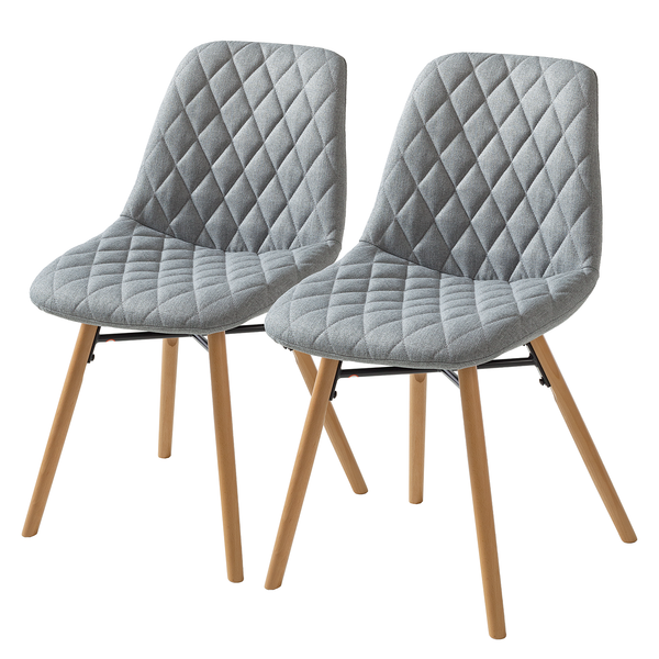 Polsterstuhl Farelas - Webstoff / Buche massiv - Webstoff Cors: Granit - 2er Set