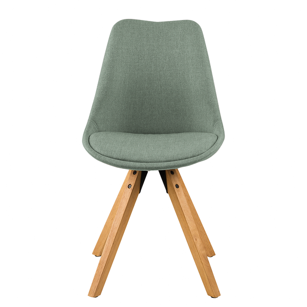 Polsterstuhl ALEDAS - Webstoff Cors: Mintgrau - Braun - 2er Set