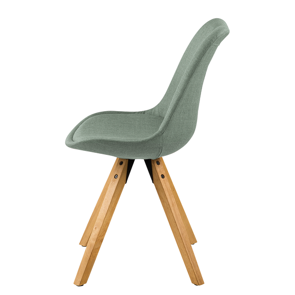 Polsterstuhl ALEDAS - Webstoff Cors: Mintgrau - Braun - 2er Set