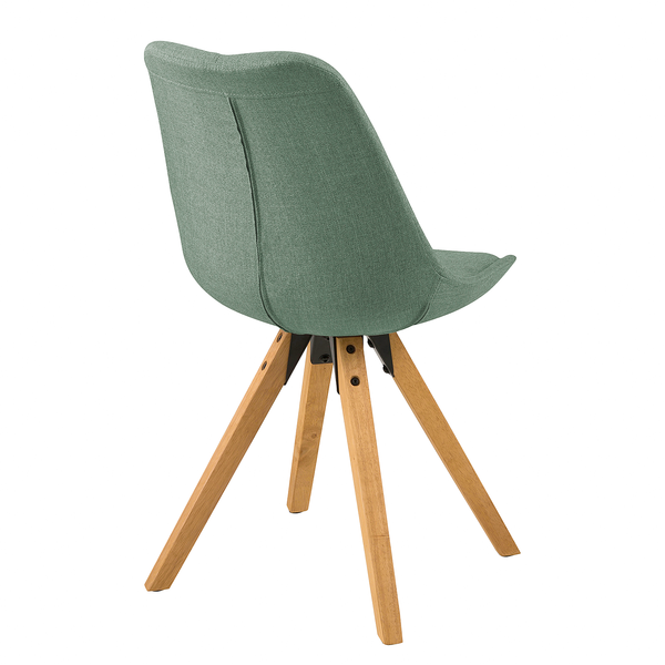 Polsterstuhl ALEDAS - Webstoff Cors: Mintgrau - Braun - 2er Set