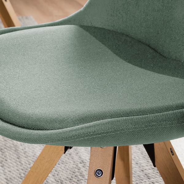 Polsterstuhl ALEDAS - Webstoff Cors: Mintgrau - Braun - 2er Set